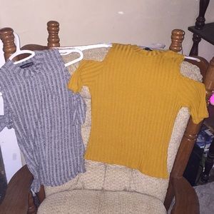 2 Kendall and Kylie cut sleeve tops !